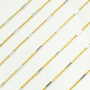 Sterling Silver Gold Plated Chain With Silver Tube